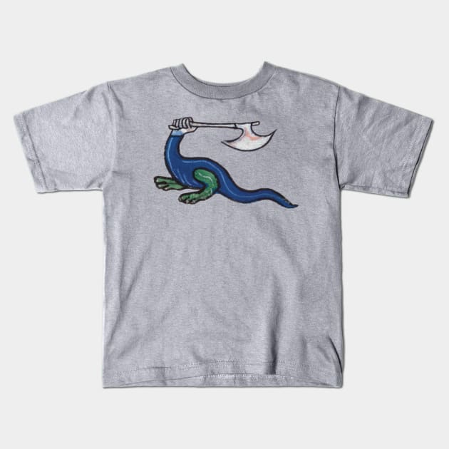 Medieval Axe Creature Kids T-Shirt by starwilliams